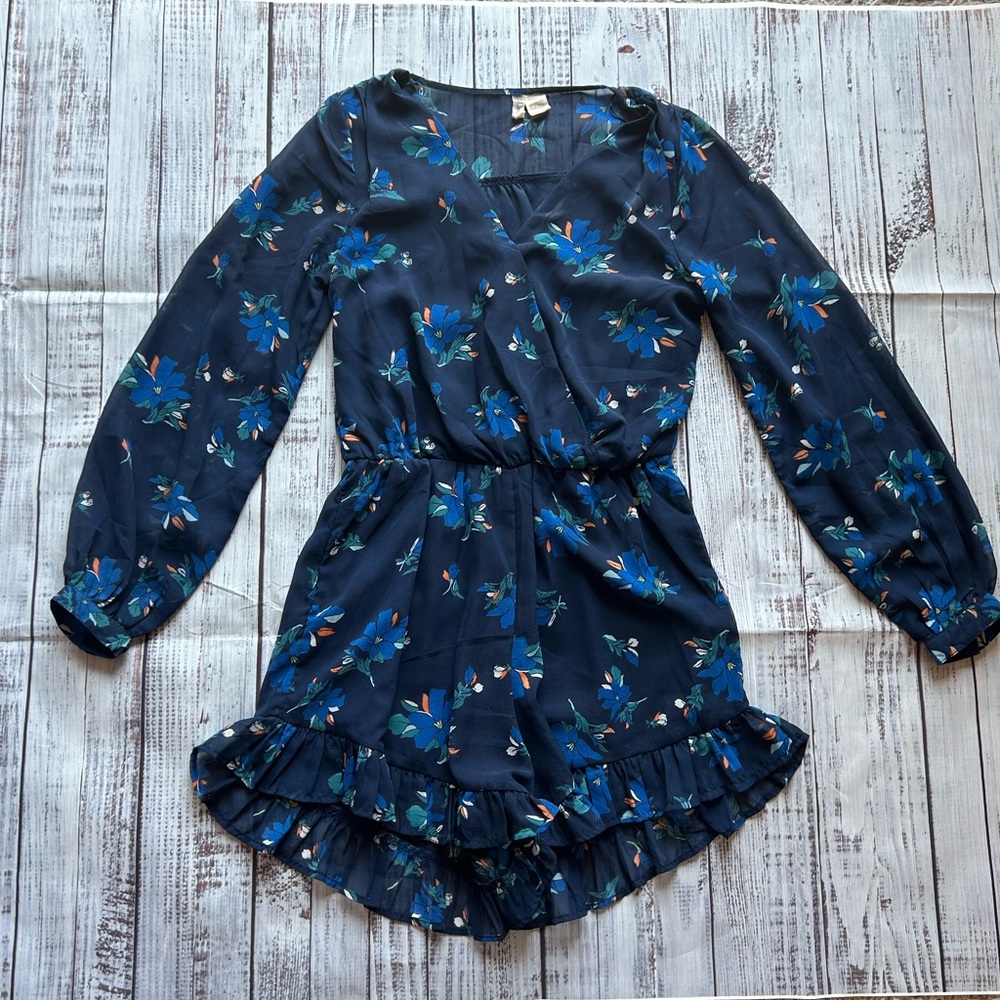 Japna Navy Chiffon Romper